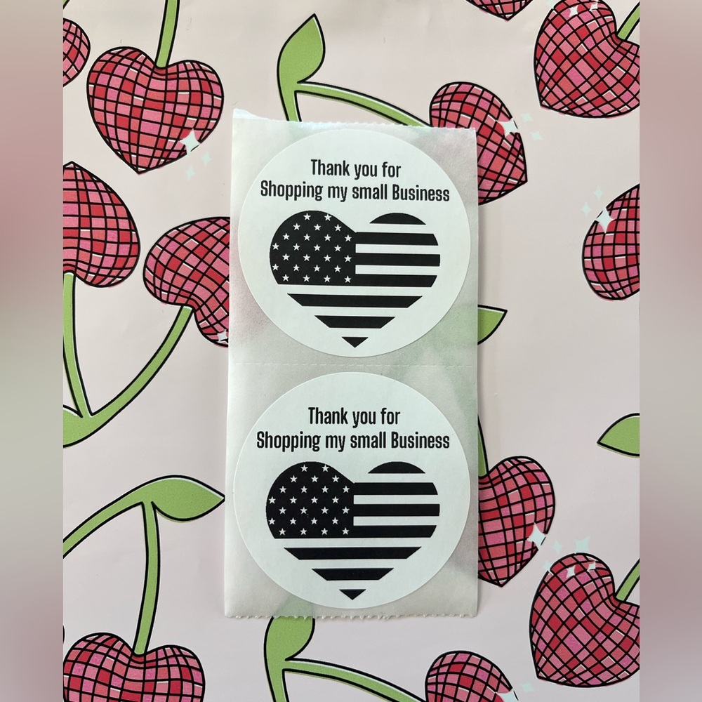 100 -Custom Made Thank You For Shopping My Small Business Stickers 2”